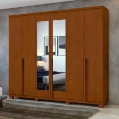 Imagem de Guarda-Roupa 6 Portas 4 Gavetas 100% Mdf Alonzo Com Espelho E Com Pés