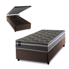 Imagem de Conjunto Box Baú Miami Cinza 88x188x69 Espuma D33