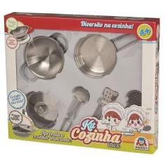 Imagem de Jogo De Cozinha Infantil Panelas Forminhas Inox Brinquedo