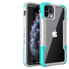 Imagem de Capa de telefone à prova de choque para iphone 12 11 13 pro max x xr capa transparente para iphone 7 8 plus 11 12 13 hard pc soft tpu capa completa, verde menta, para iphone 12 mini
