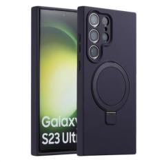 Imagem de Capa de silicone líquido com suporte magnético de metal para Samsung Galaxy S23 Ultra S23 Plus S23 Skin Feel Capa de carga sem fio, T4, para Samsung S23