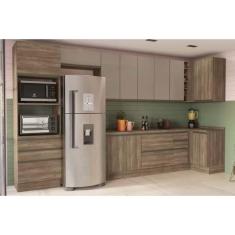 Imagem de Cozinha Completa Maxxi 11 Peças (4Aéreos+3Balcões+1Paneleiro+3Complementos) C11P22 Nogal - Kappesberg