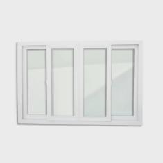 Imagem de Janela de pvc 100x150cm 4 Folhas com Vidro Liso itec Brimak