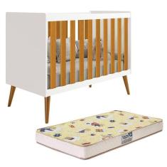 Imagem de Berço Americano Isis Branco Savana Com Colchão Supreme - Reller Móveis Branco Savana