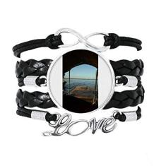 Imagem de OFFbb-USA Pulseira moderna para presente Art Déco no nível do mar, acessório de amor trançado de couro para presente