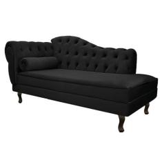 Imagem de Divã Recamier Sofá Juliana 185cm Lado Direito Suede Preto - AM Decor