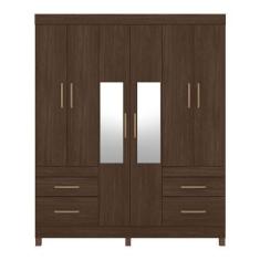 Imagem de Guarda Roupa Casal 6 Portas Poema C/ Espelho 64400El Ébano Touch Demób