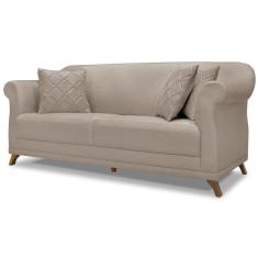 Imagem de Sofa 2 Lugares Retro Polo 180cm Com Almofada Linho Areia Ezz