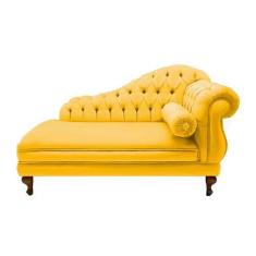 Imagem de Recamier Sofá Esquerdo Larissa 150cm Sala Suede Amarelo - Incasa Decor