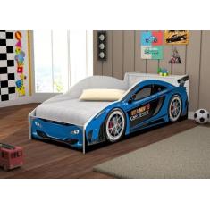 Imagem de Cama Carro Sport  Baú E Colchão Solteiro 100% Mdf - Sambare Decora