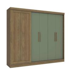 Imagem de Guarda Roupa Casal Kappesberg 5 Portas 4 Gavetas Marrom Verde