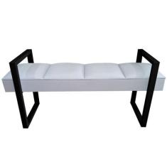 Imagem de Recamier King Branco Base De Metal Preto Sensations Módena - Rbl