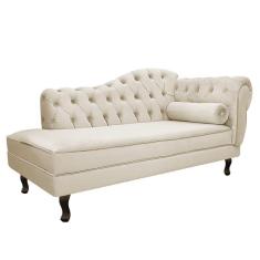 Imagem de Divã Recamier Diana Lado Esquerdo 120cm Suede Bege