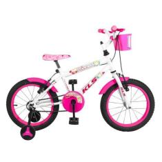 Imagem de Bicicleta Infantil Aro 16 Kls Princess Roda Alumínio, Branco, Pink