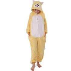 Imagem de Pijama Cachorro Shiba Inu Infantil Kigurumi Macacão Fantasia - NO_BRAN