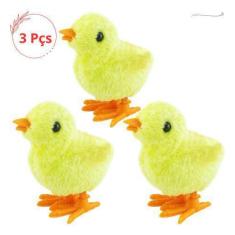 Imagem de Kit 3 Pintinho Amarelinho Brinquedo Pelúcia Corda Infantil - Str Store