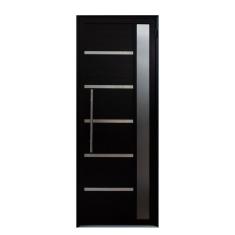 Imagem de Porta de Alumínio Lambril Solara Preta com Visor e Puxador 90 X 210 Preto