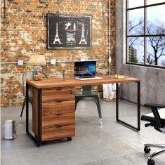 Imagem de Conjunto Home Office Com Mesa Para Computador E Gaveteiro Volante Espresso Móveis Noga/