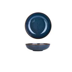 Imagem de JLXZHOME Prato de cerâmica Dim Deep Blue Color European Retro Glazed Dinnerware Prato de porcelana doméstico arroz