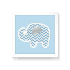 Imagem de Arte Maníacos Quadro Decorativo Elefantinho  - 30x30cm (Moldura em laca )