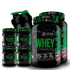 Imagem de Kit 2X Whey Protein Charged + 2X Creatina + 2X Bcaa + Shaker - Esparta