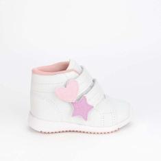 Imagem de Tênis Cano Alto Bebê Feminino Kidy Colors Patches Branco
