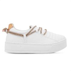 Imagem de Tênis Ramarim Caixa Alta Slip On Strass Feminino (38, Branco)