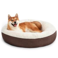 Imagem de Love's cabin Cama acolchoada redonda para gatos e cães, cama para animais de estimação de 76 cm para gatos ou cães pequenos, fundo antiderrapante e resistente à água, camas para animais de estimação
