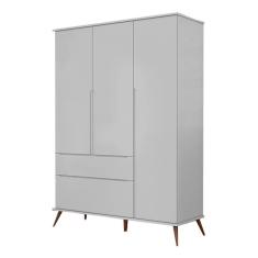 Imagem de Guarda Roupa Infantil Melissa Retrô 3 Portas 2 Gavetas Cor Cinza - Phoenix Baby