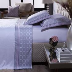 Imagem de Jogo De Cama Atrina Branco/Cinza Queen 04 Peças - Micropercal 180 Fios