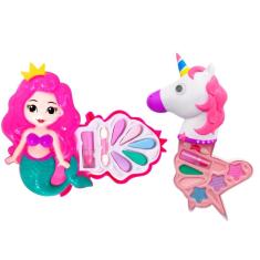 Imagem de Kit com 2 Estojo de Maquiagem Meninas de Sereia e Unicórnio Infantil