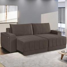 Imagem de Sofá Retrátil 2,90M Línea Com Usb Estofart