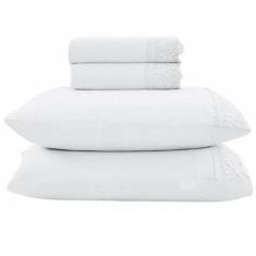 Imagem de Jogo De Cama Casal Toque De Algodão Rendas Com 4 Peças - Hedrons