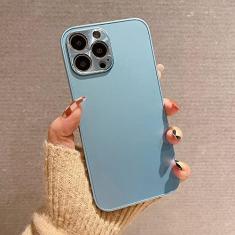 Imagem de Capa de telefone em acrílico sólido fino para iPhone 7 8 Plus X Xs Max Xr Capa de proteção de câmera de alumínio de metal para iPhone 13 11 12 Pro Max, YuanFengBlue, para iPhone Xr