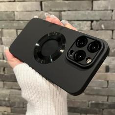 Imagem de Capa magnética para iphone 11 12 13 14 15 pro max capa de cor sólida para iphone 15 14 pro capa com filme de câmera, preta, para iphone 13 promax