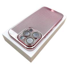 Imagem de Capa de telefone com dissipação de calor respirável revestida para iPhone 15 14 13 12 11 Pro Max 7 8 Plus XR XSMax Capa galvanizada fina e dura, ouro rosa, para iPhone 11 ProMax
