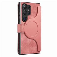 Imagem de Capa magnética removível com compartimento para cartão de carteira para Samsung Galaxy S24 S23 Ultra S22 Plus S20 S21 Fe capa de couro, rosa, para Galaxy S24 Ultra