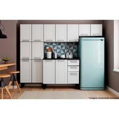 Imagem de Cozinha Modulada Bertolini Múltipla 4 Peças (2 Armários + 1 Balcão + 1 Paneleiro) C4P84 Branco