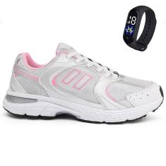 Imagem de Tênis Esportivo Feminino Amortecedor Gel Academia Caminhada + Relógio Digital LED Esportivo-Feminino