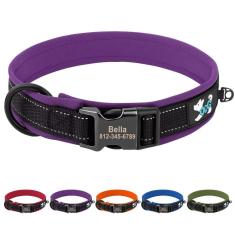 Imagem de Coleira para cães PET ARTIST personalizada de nylon roxa XL