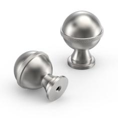 Imagem de 9BUILD Pacote com 10 maçanetas de armário de níquel acetinado escovado de 3 cm puxadores de armário de cozinha puxadores de gaveta de níquel puxadores redondos puxadores de cozinha para armários e