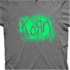 Imagem de Camiseta Korn Chumbo e Verde em Silk 100% Algodão