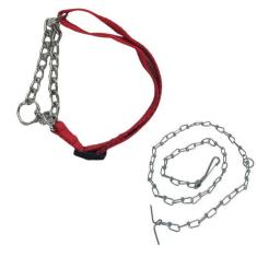 Imagem de Coleira Semi Enforcadora Ajustavel Kit Corrente A o Guia Ades