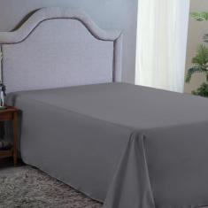 Imagem de Lençol Casal Sem Elástico 400 Fios Micro Percal Aveludado Cama Box - N