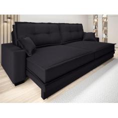 Imagem de Sofá Palermo 2,00M Retrátil E Reclinável Velosuede Preto - Netsofas