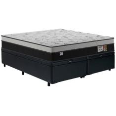 Imagem de Cama Box Com Baú Queen Size + Colchão de Mola - Ensacada Plumatex Alfa