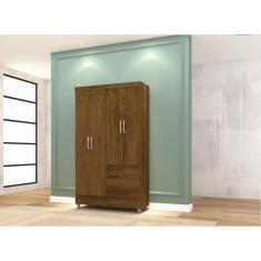 Imagem de Guarda Roupa Ideal Plus 4 Portas e 2 Gavetas - Cor Imbuia Rústico - Vila Rica