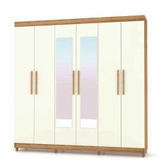 Imagem de Guarda Roupa Casal 6 Portas Com Espelho Palmas 1006396 Canela Champanh