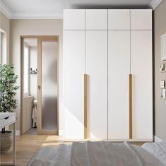 Imagem de Guarda-roupa Modulado 4 Peças 8 Portas Jade Cabecasa Madeiramadeira Branco Fosco