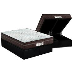 Imagem de Cama Box Baú Queen: Colchão Molas Probel MasterPocket Ensacadas ProDormir Evolution + Base CRC Suede Black(158x198)